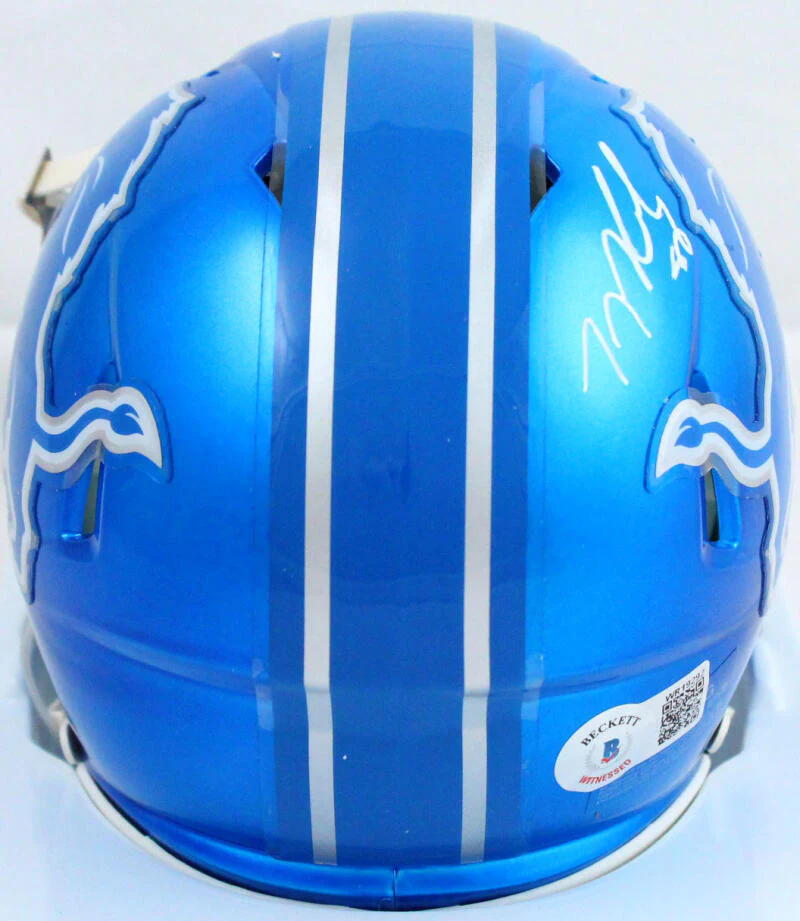 TJ Hockenson Autographed Detroit Lions Flash Speed Mini Helmet-Beckett W Holo - Image 3