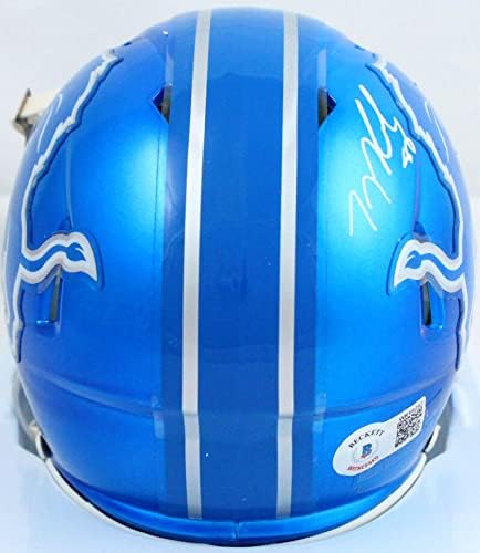 TJ Hockenson Autographed Detroit Lions Flash Speed Mini Helmet-Beckett W Holo - Image 7