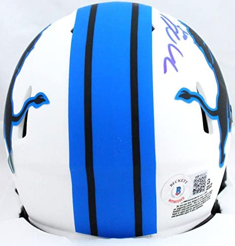 TJ Hockenson Autographed Detroit Lions Lunar Speed Mini Helmet-Beckett W Holo - Image 7