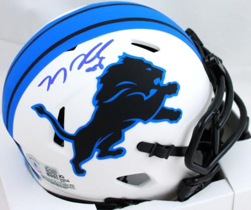 TJ Hockenson Autographed Detroit Lions Lunar Speed Mini Helmet-Beckett W Holo - Image 8