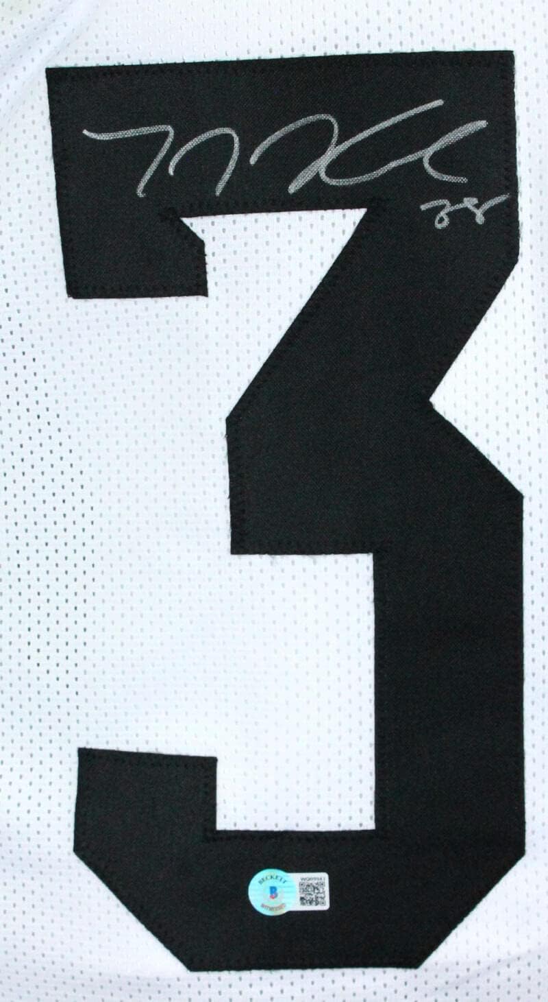 TJ Hockenson Autographed White College Style Jersey *3- Beckett W Hologram - Image 6