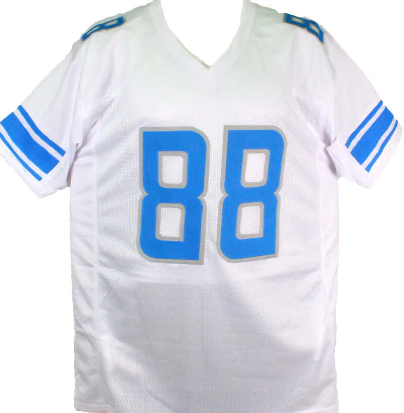 TJ Hockenson Autographed White Pro Style Jersey- Beckett W Holo *Black - Image 3