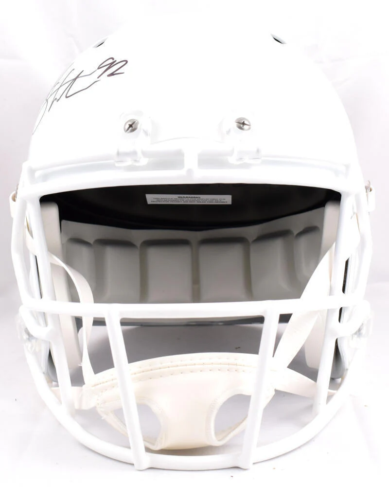 TJ Watt Michael Strahan Autographed NFL F/S Speed Helmet- Beckett W Hologram - Image 5