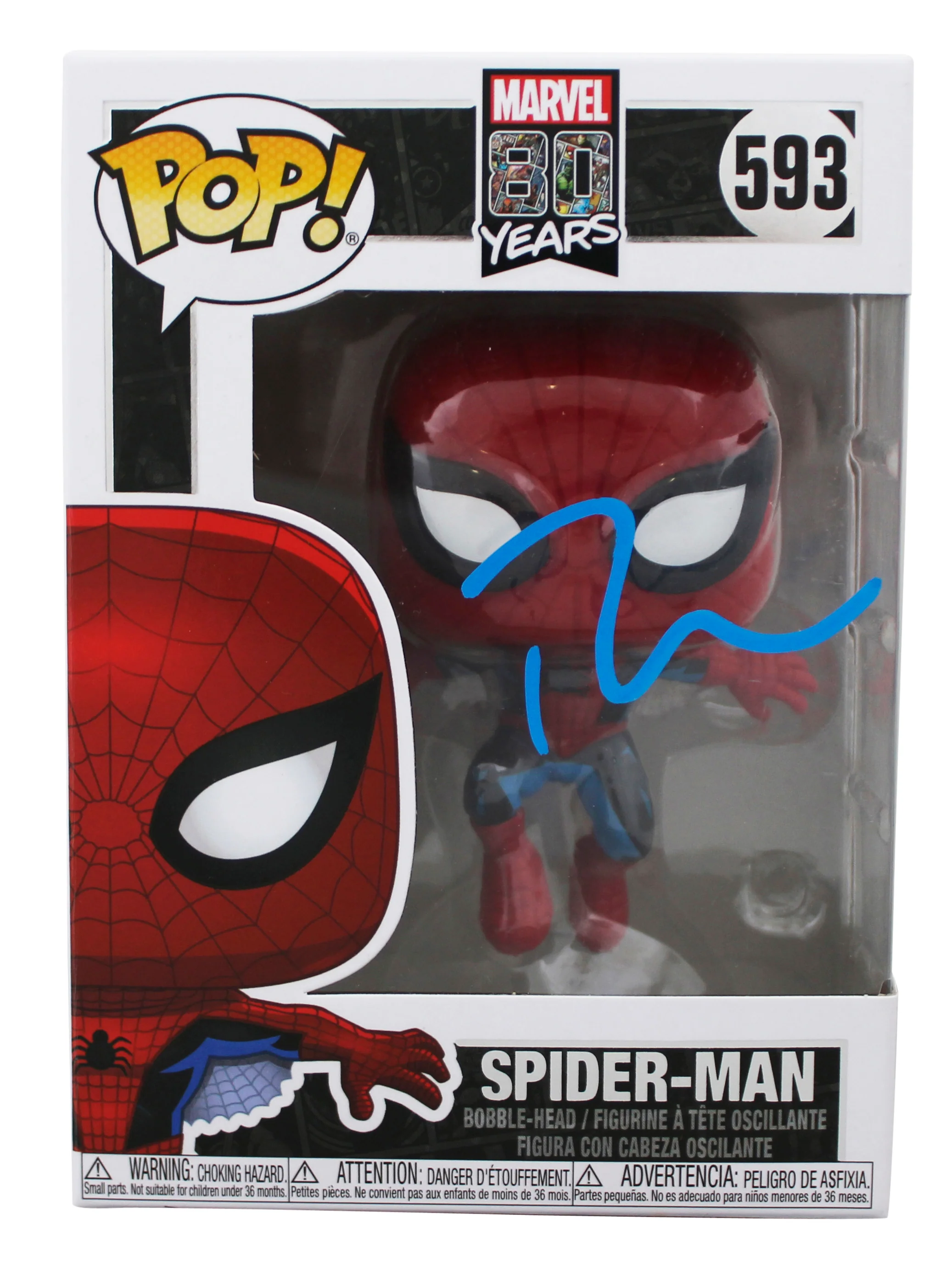 Tobey Maguire Spiderman Signed Spider-Man #593 Funko Pop Figure JSA #AX18001 - Image 2