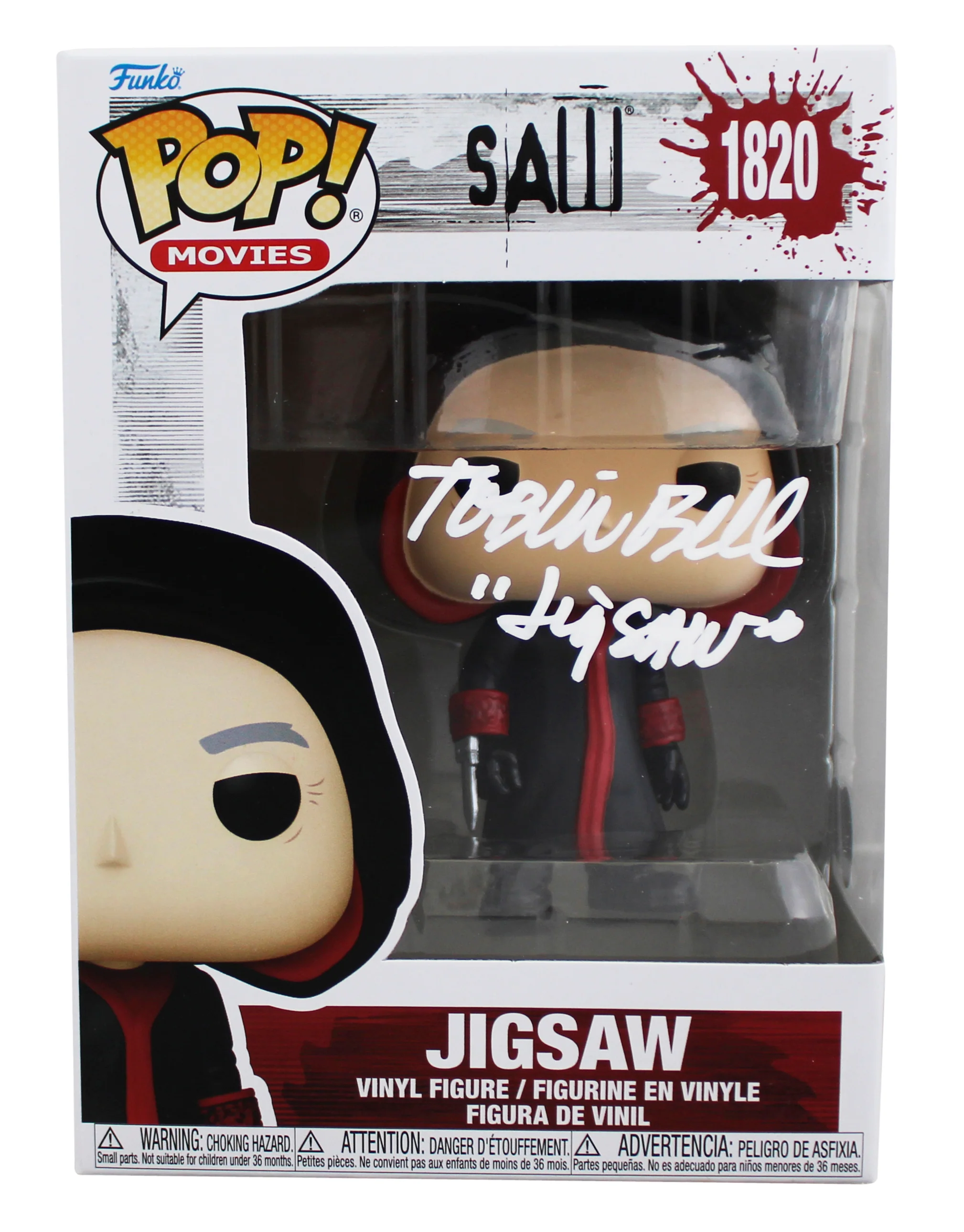 Tobin Bell Saw "Jigsaw" Signed #1820 Funko Pop Vinyl Figure W/ White Sig BAS Wit