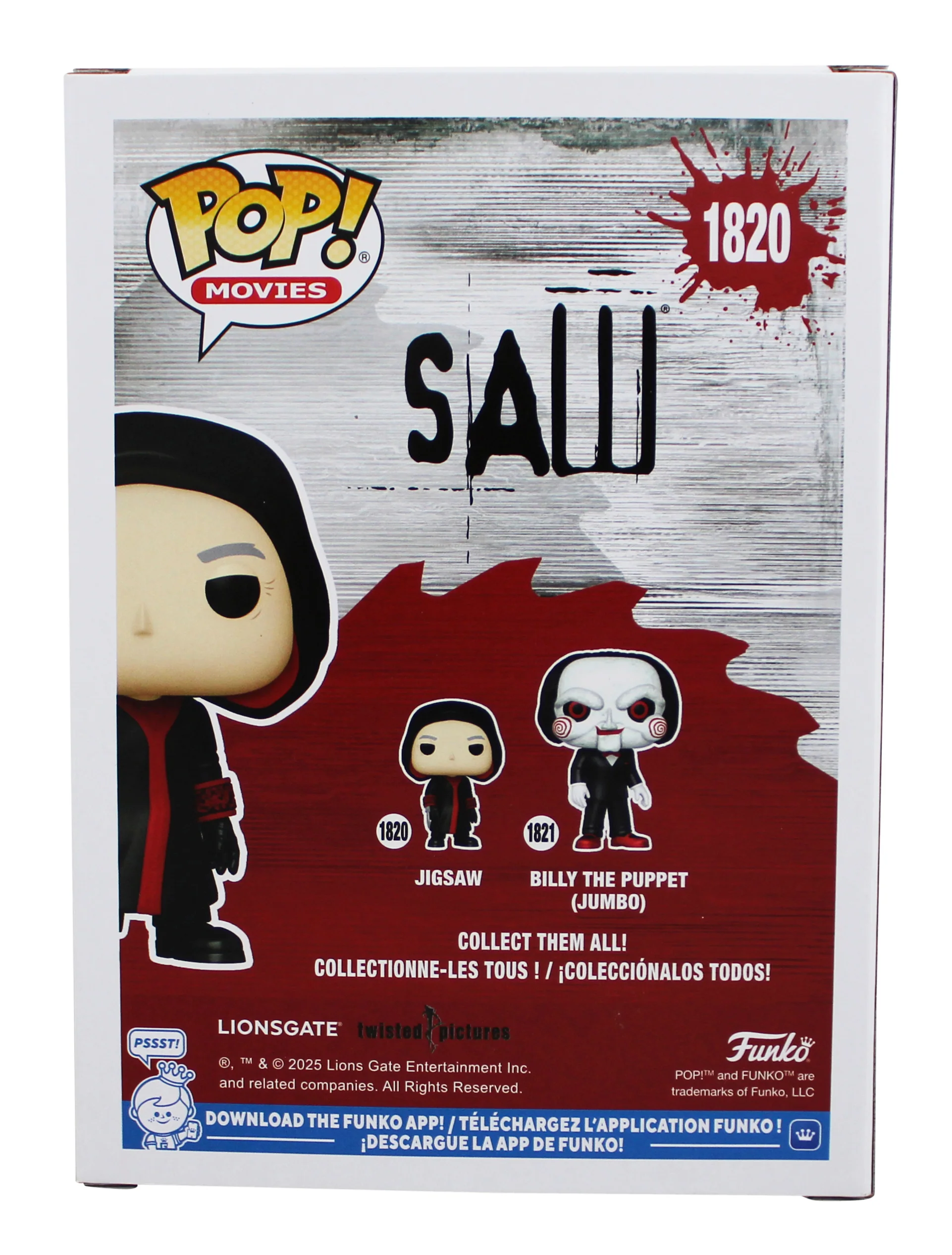 Tobin Bell Saw "Jigsaw" Signed #1820 Funko Pop Vinyl Figure W/ White Sig BAS Wit - Image 5