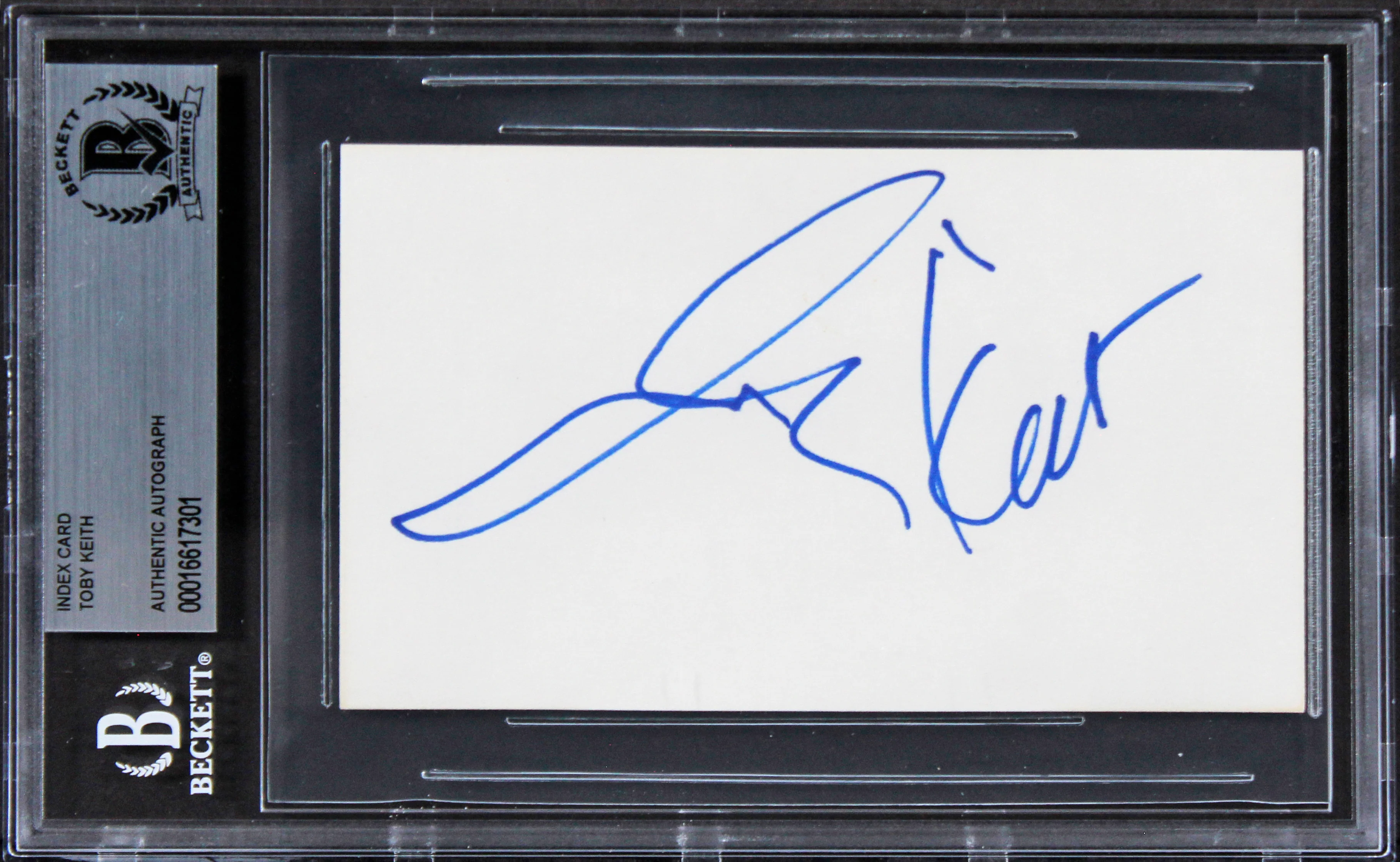 Toby Keith Singer Authentic Signed 3x5 Index Card Autographed BAS Slabbed - Image 2
