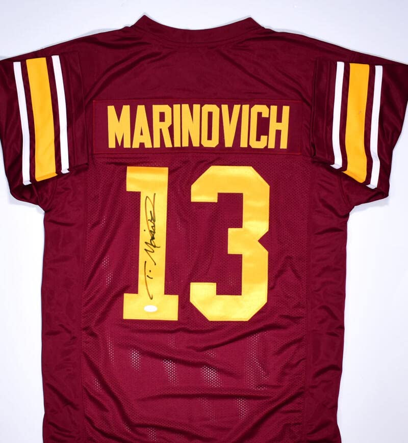 Todd Marinovich Autographed Maroon College Style Jersey- JSA W *Black - Image 4