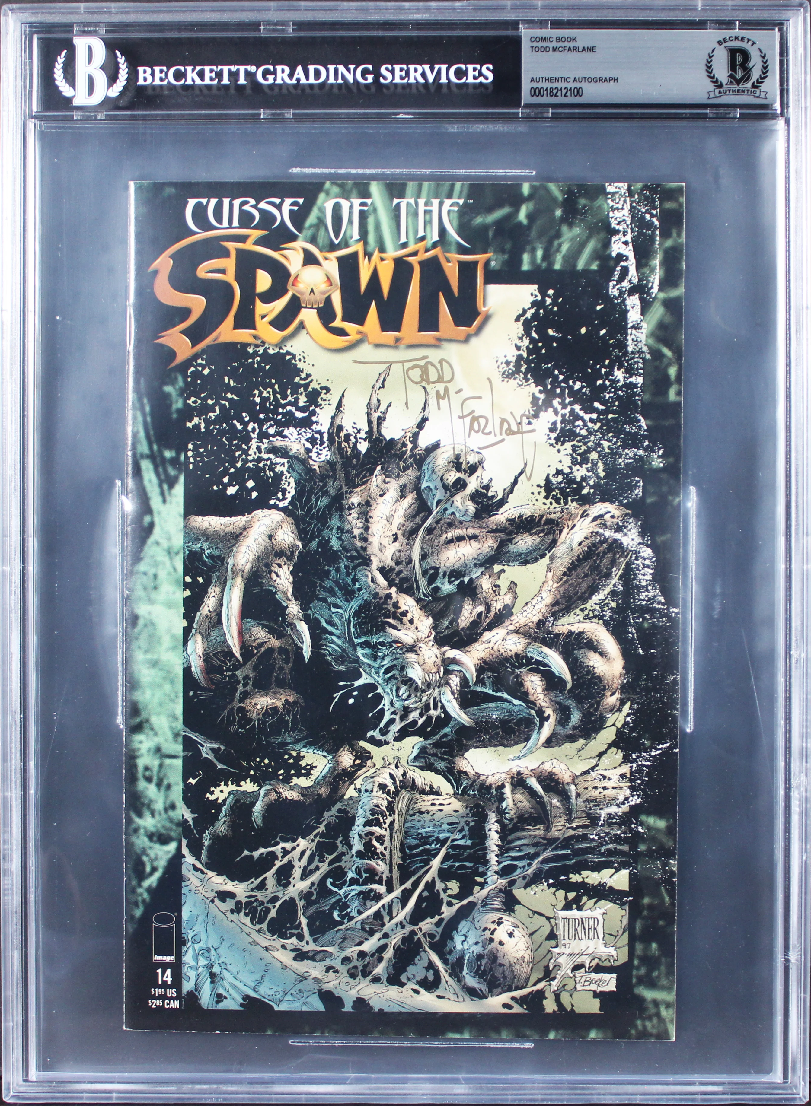 Todd McFarlane Spawn Signed 1997 Curse of the Spawn #14 Comic BAS Slabbed - Image 2