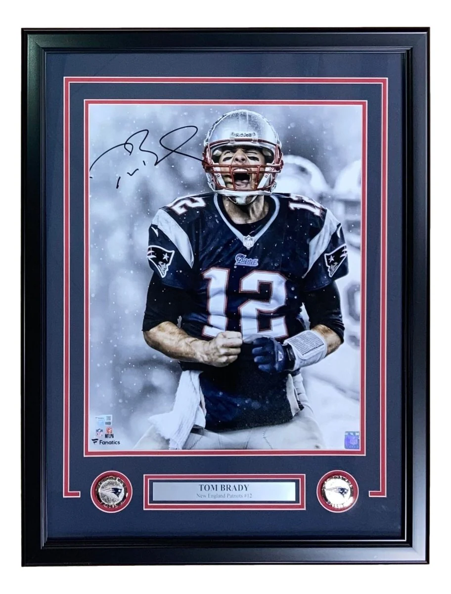 Tom Brady Signed Framed 16x20 New England Patriots Scream Photo Fanatics - Image 5