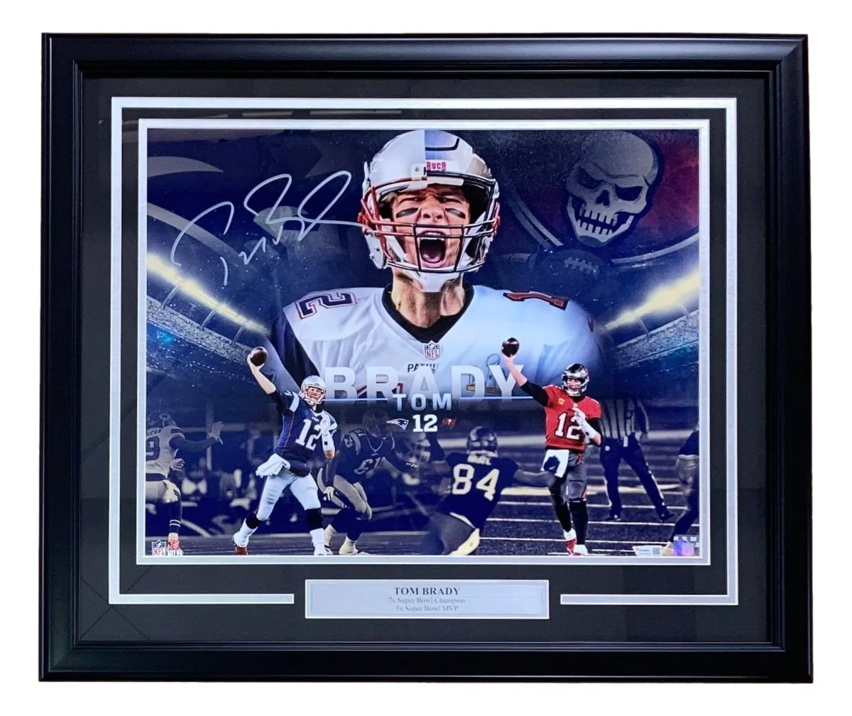 Tom Brady Signed Framed 16x20 Patriots Buccaneers Collage Photo Fanatics - Image 6