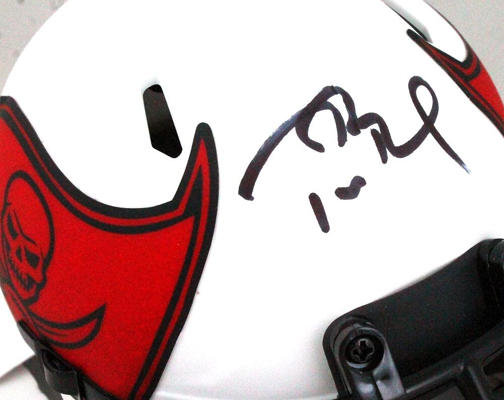 Tom Brady Signed Tampa Bay Buccaneers Lunar Mini Helmet- Fanatics/LOA *Black - Image 6
