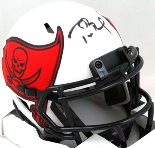 Tom Brady Signed Tampa Bay Buccaneers Lunar Mini Helmet- Fanatics/LOA *Black - Image 8