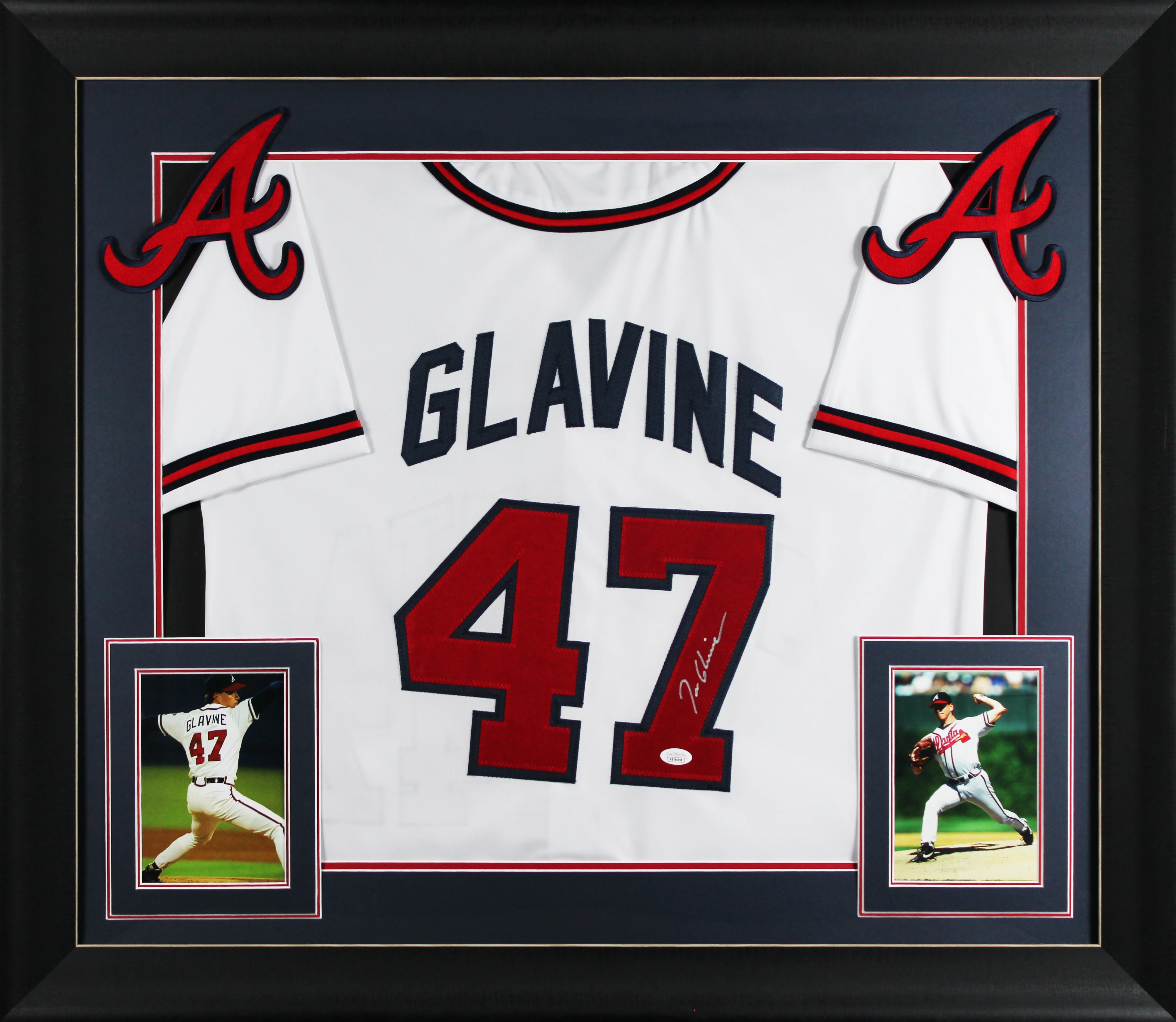 Tom Glavine Authentic Signed White Pro Style Framed Display JSA #WB786698 - Image 2