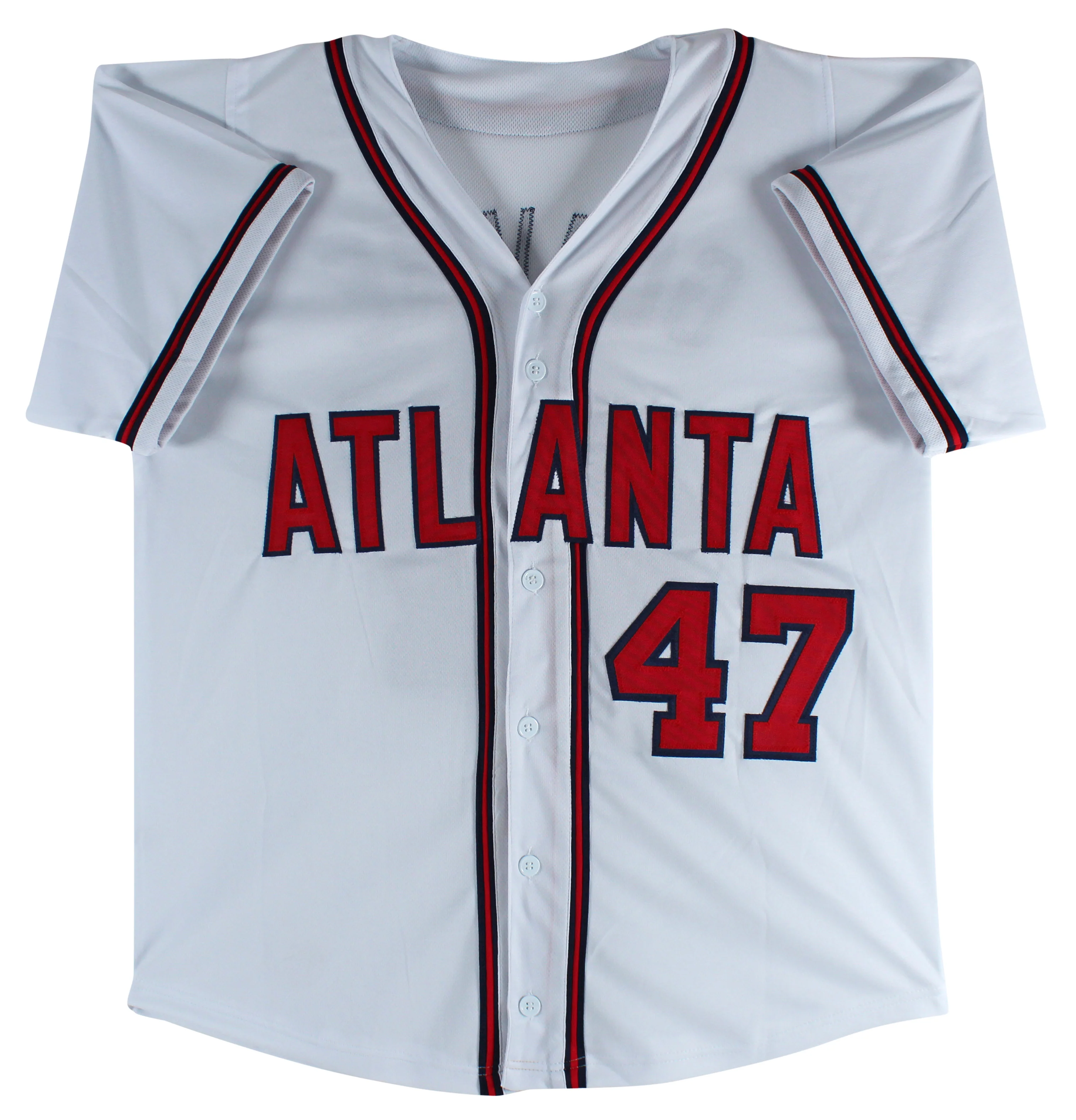 Tom Glavine Authentic Signed White Pro Style Jersey Autographed BAS - Image 4