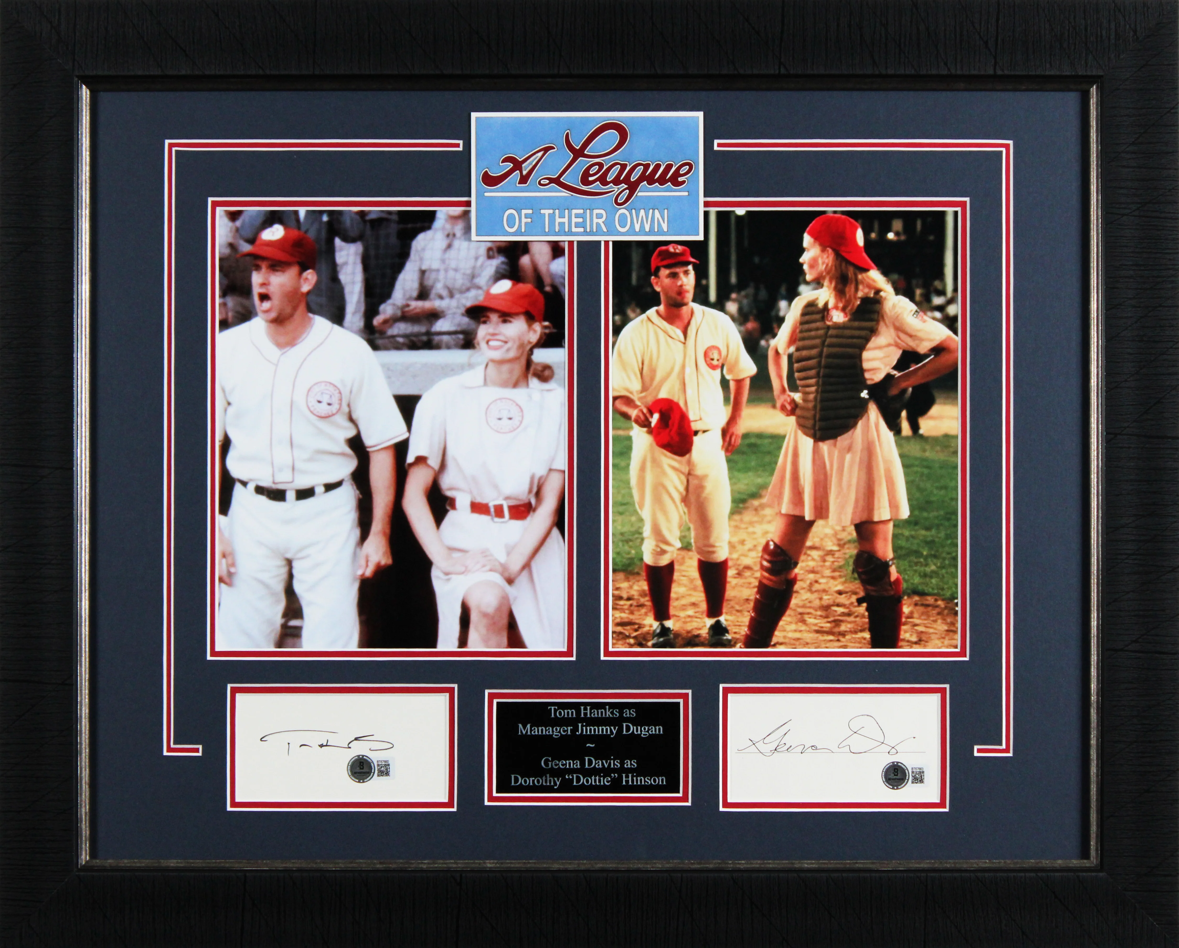 Tom Hanks & Geena Davis A League Of Their Own Signed Framed Display BAS - Image 2