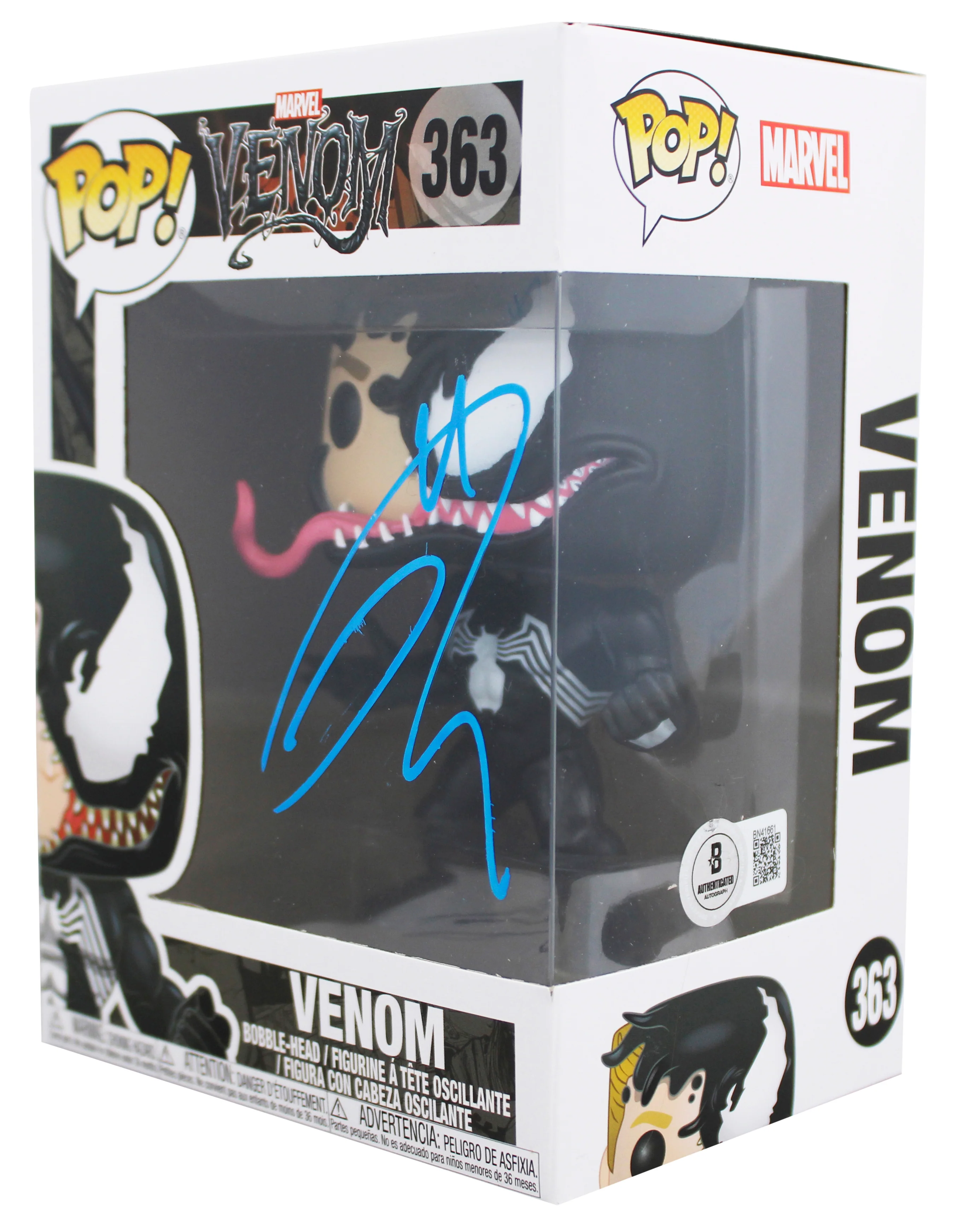 Tom Hardy Venom Authentic Signed Venom #363 Funko Pop Vinyl Figure BAS #BN41661 - Image 3