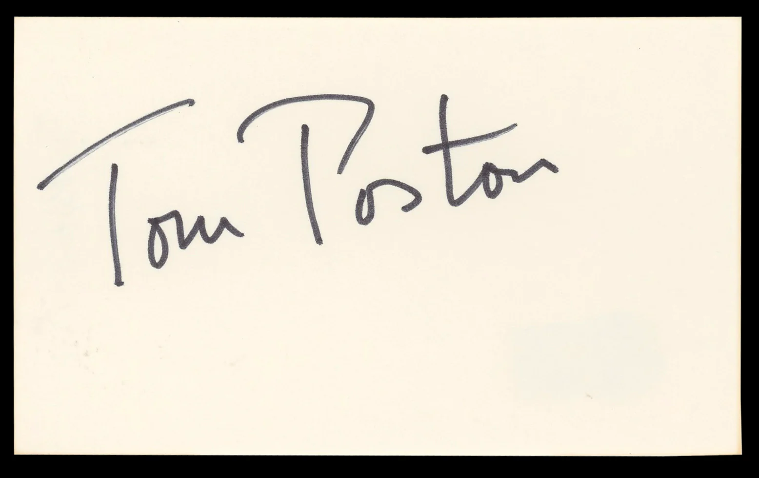 Tom Poston Newhart Authentic Signed 3x5 Index Card Autographed BAS #BL98842 - Image 2