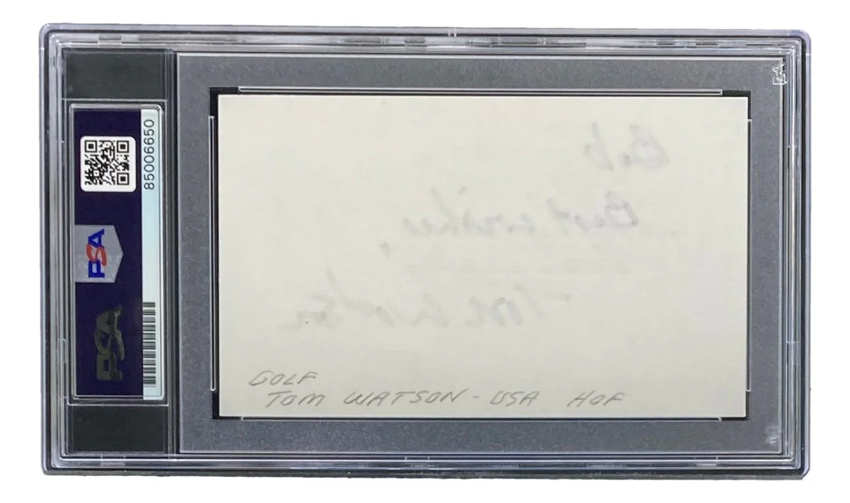 Tom Watson Signed Slabbed Index Card PSA/DNA Gem MT 10 - Image 2
