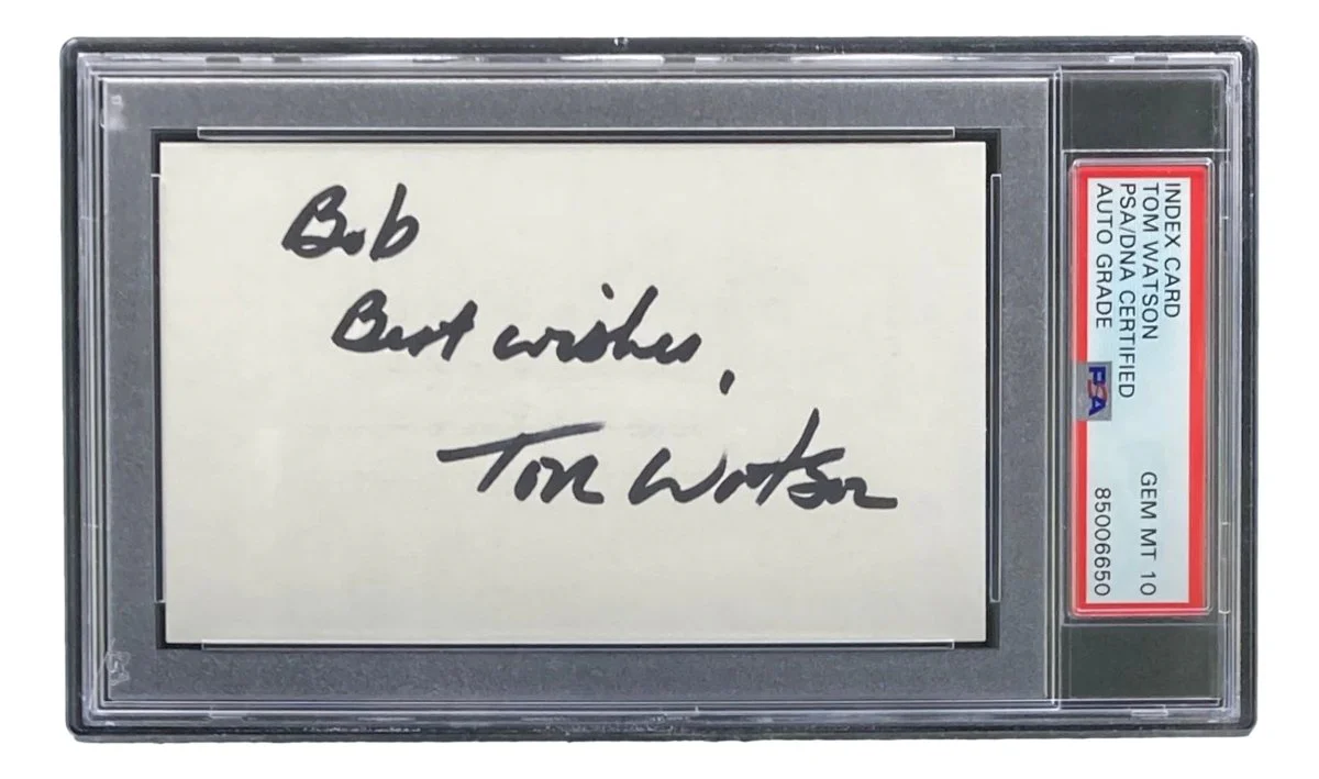Tom Watson Signed Slabbed Index Card PSA/DNA Gem MT 10 - Image 4