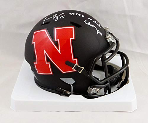 Tommie Frazier Signed Nebraska AMP Mini Helmet w/Insc - Beckett W Auth *White - Image 3