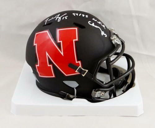 Tommie Frazier Signed Nebraska AMP Mini Helmet w/Insc - Beckett W Auth *White - Image 6