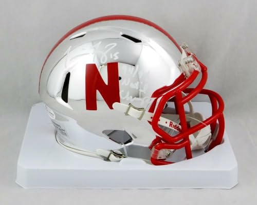 Tommie Frazier Autographed Nebraska Chrome Mini Helmet w/ Insc- Beckett W Auth - Image 6