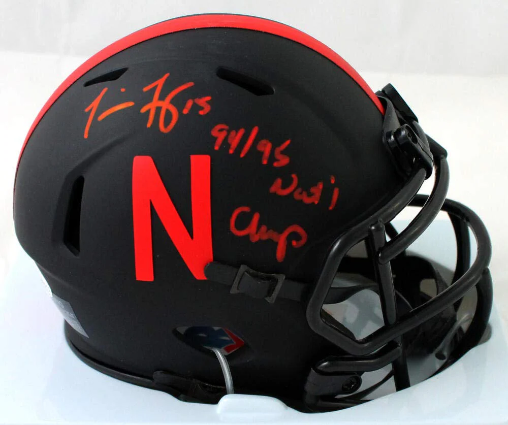 Tommie Frazier Signed Nebraska Eclipse Mini Helmet w/ Insc - Beckett W Auth *Red - Image 4