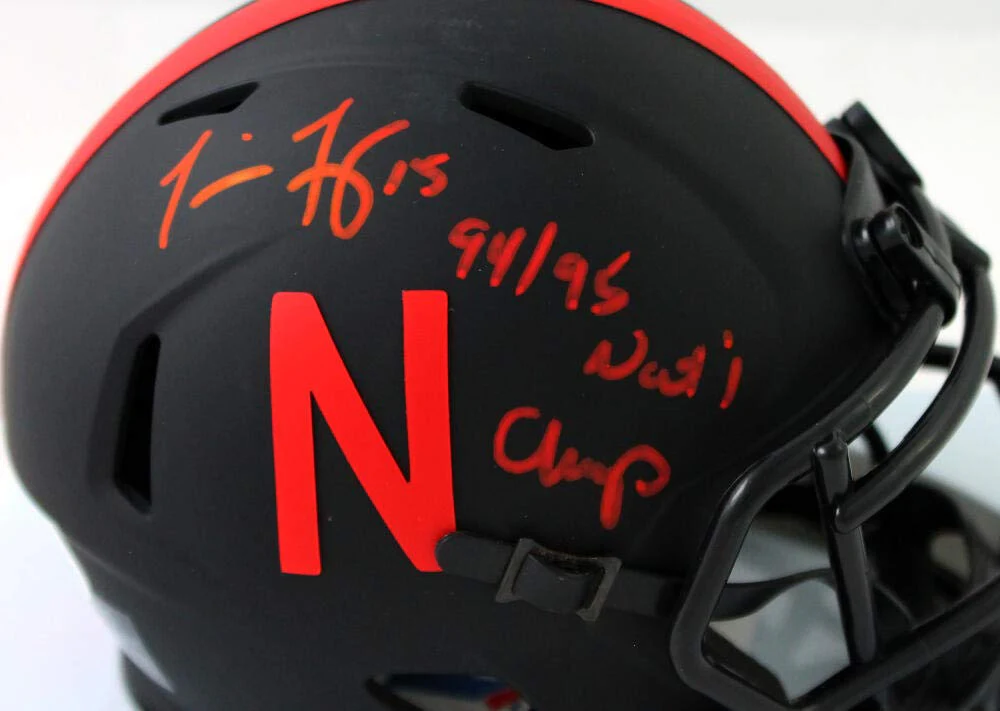 Tommie Frazier Signed Nebraska Eclipse Mini Helmet w/ Insc - Beckett W Auth *Red - Image 5