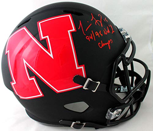 Tommie Frazier Autographed Nebraska F/S AMP Speed Helmet w/Insc - Beckett W Auth - Image 3