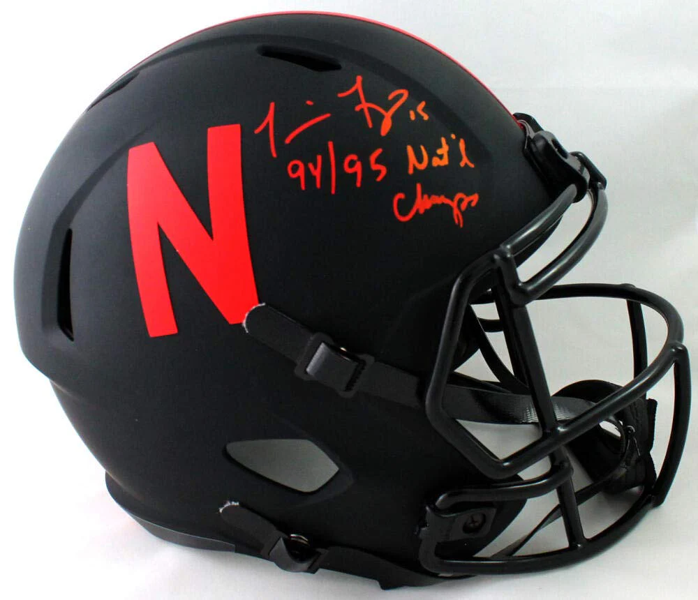 Tommie Frazier Autographed Nebraska F/S Eclipse Helmet w/Insc - Beckett W Auth - Image 4