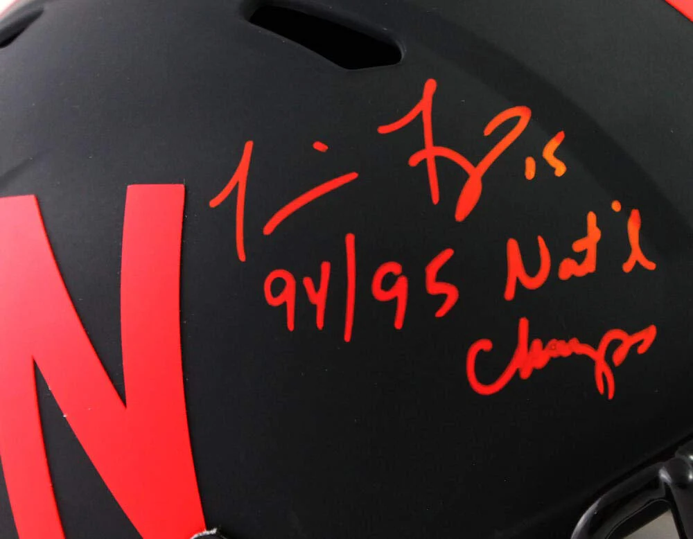 Tommie Frazier Autographed Nebraska F/S Eclipse Helmet w/Insc - Beckett W Auth - Image 5