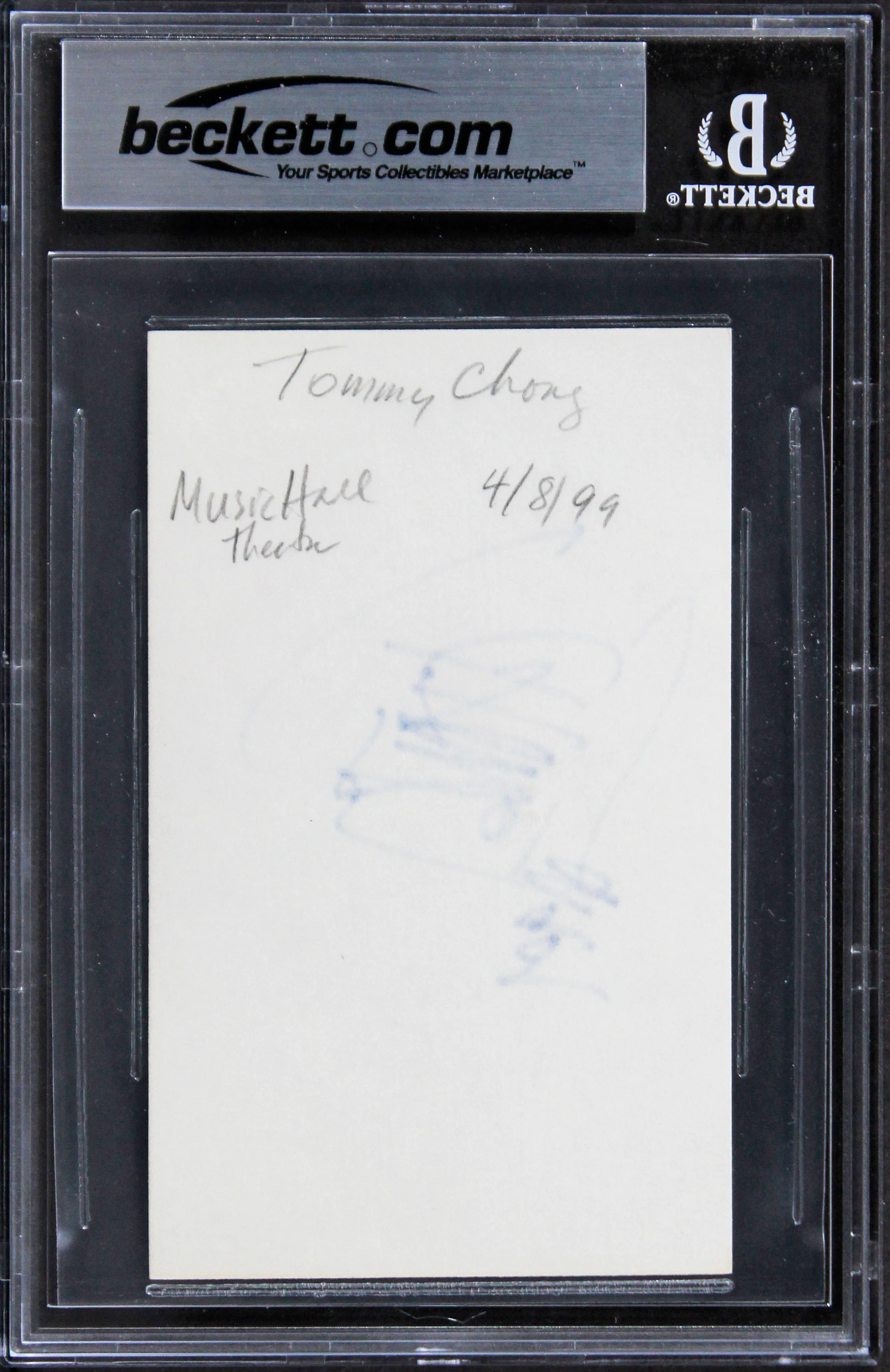 Tommy Chong Up in Smoke Authentic Signed 3x5 Index Card BAS Slabbed 3 - Image 3