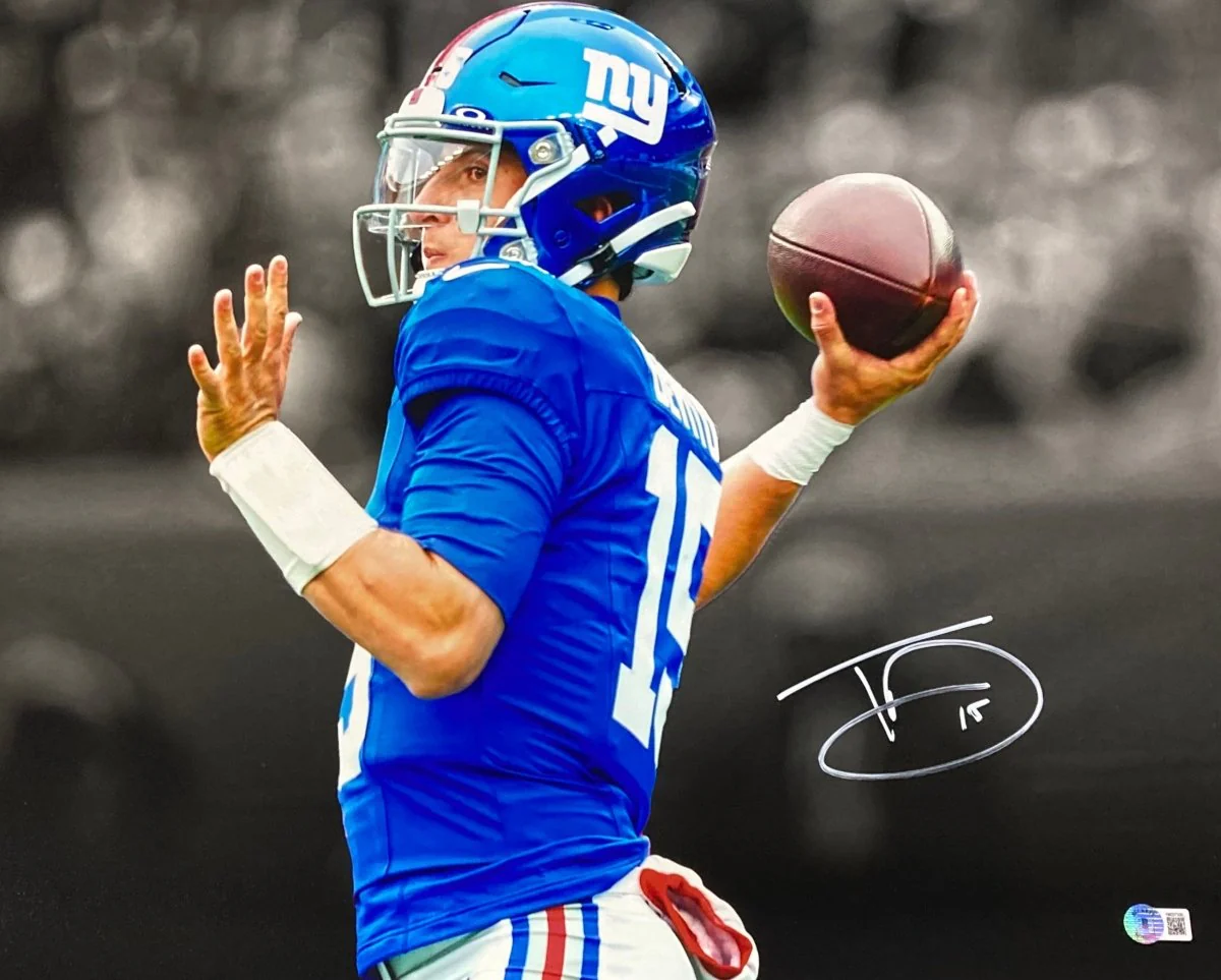 Tommy Devito Signed 16x20 New York Giants Spotlight Photo BAS ITP