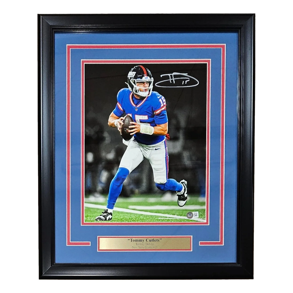 Tommy Devito Signed Framed 11x14 New York Giants Scream Photo BAS ITP - Image 4