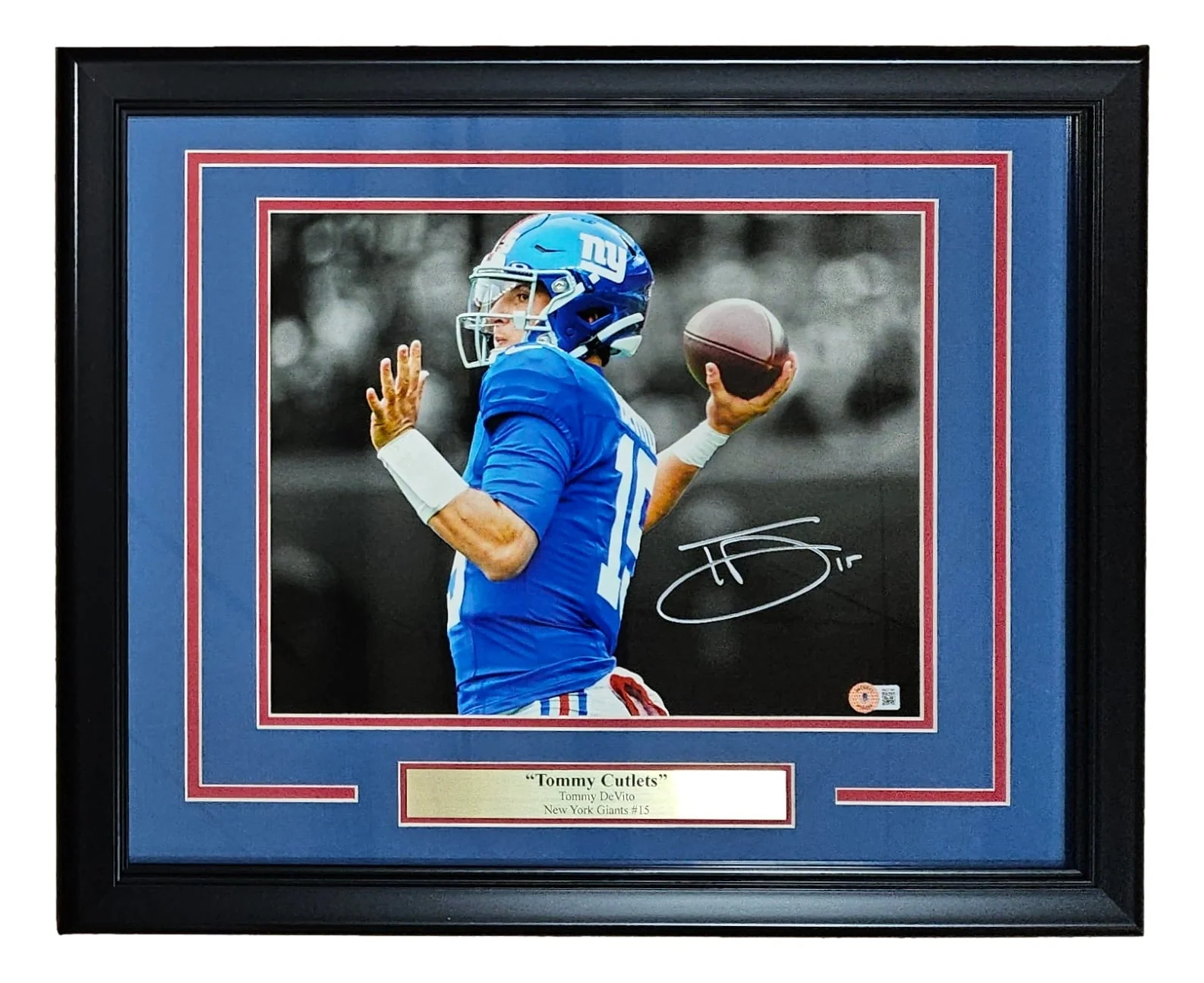 Tommy Devito Signed Framed 11x14 New York Giants Spotlight Photo BAS ITP - Image 4