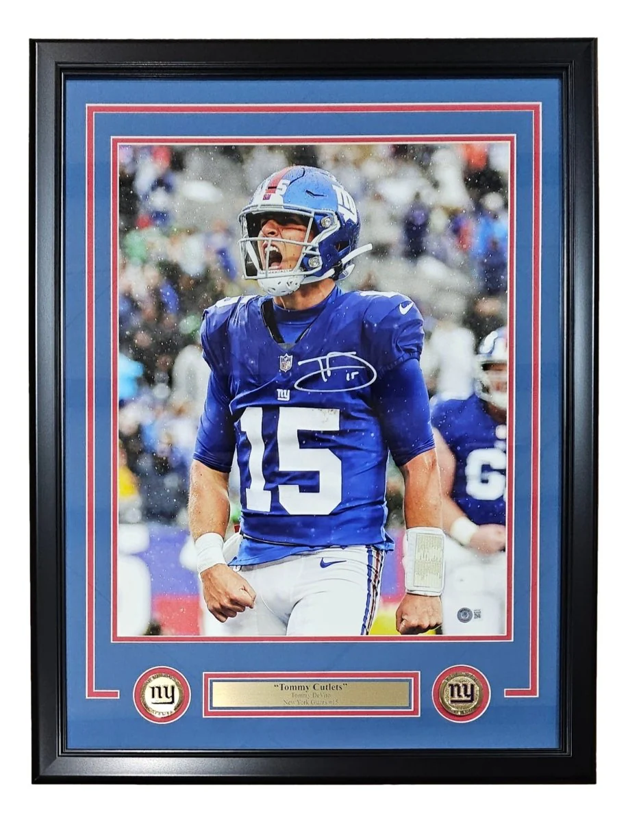 Tommy Devito Signed Framed 16x20 New York Giants Scream Photo BAS ITP - Image 4