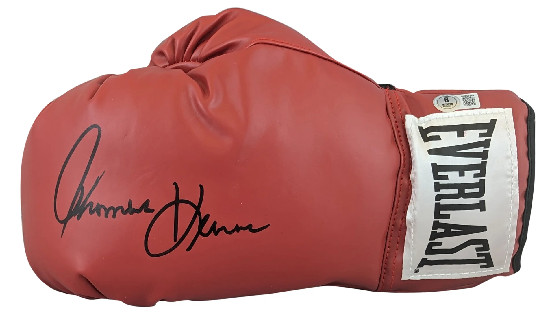 Tommy Hearns Authentic Signed Red Left Hand Everlast Boxing Glove BAS Witnessed - Image 2