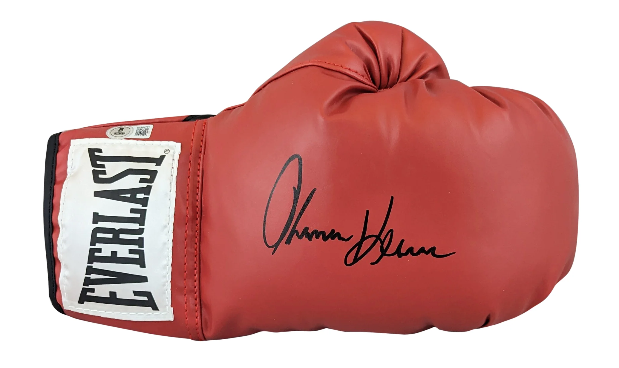 Tommy Hearns Authentic Signed Red Right Hand Everlast Glove W/ Case BAS Witness - Image 3