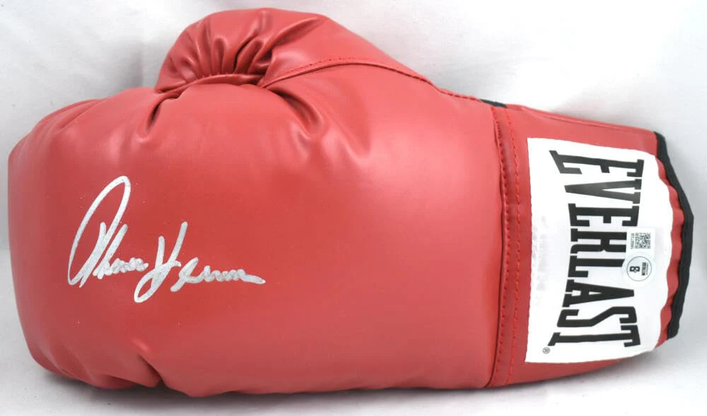 Tommy Hearns Autographed Red Everlast Boxing Glove *Left - Beckett W Hologram - Image 8