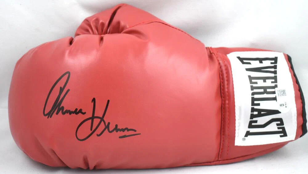 Tommy Hearns Autographed Red Everlast Boxing Glove *Left - Beckett W Hologram - Image 8