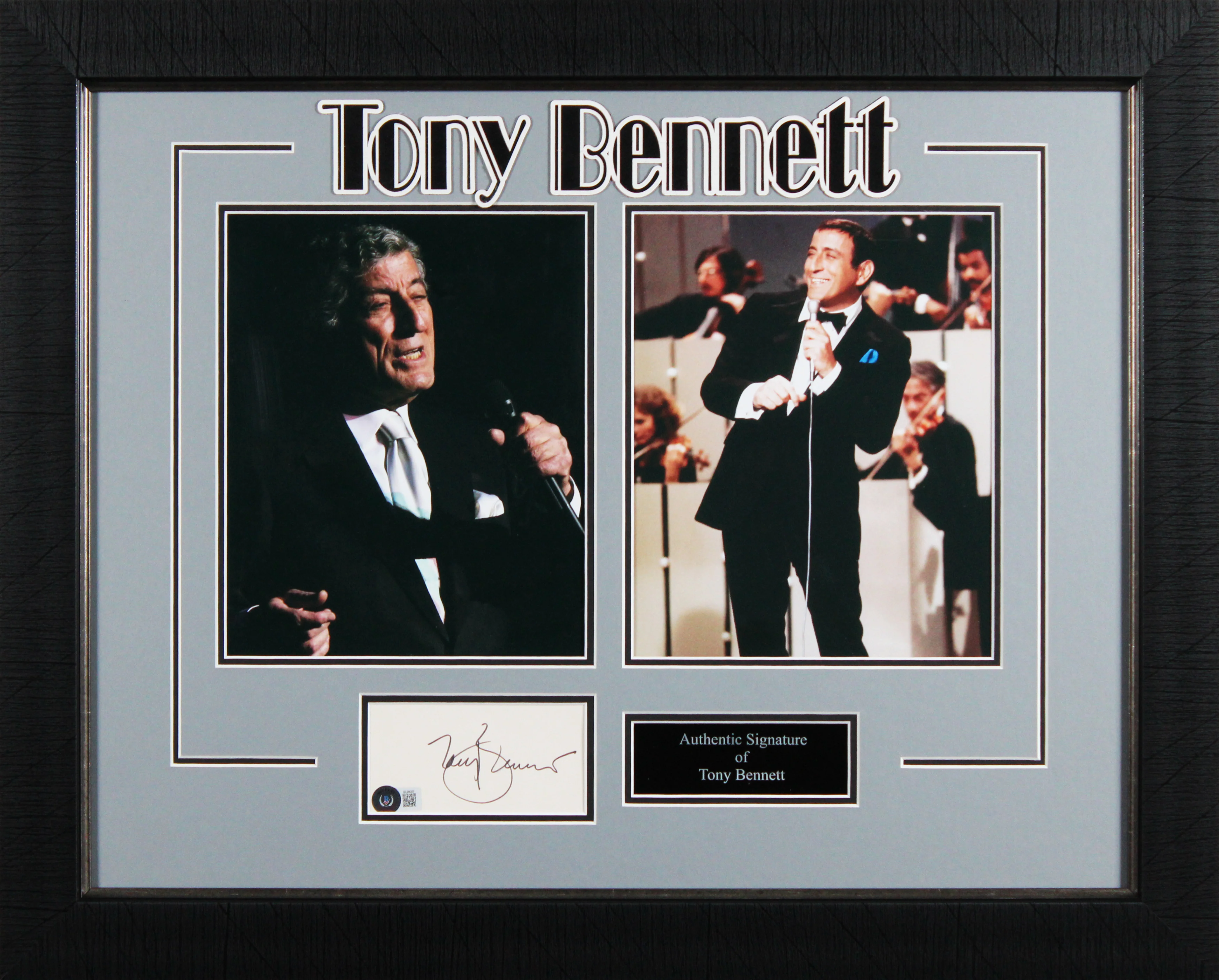 Tony Bennett Authentic Signed 3x5 Index Card Framed Display BAS #BL98007 - Image 2
