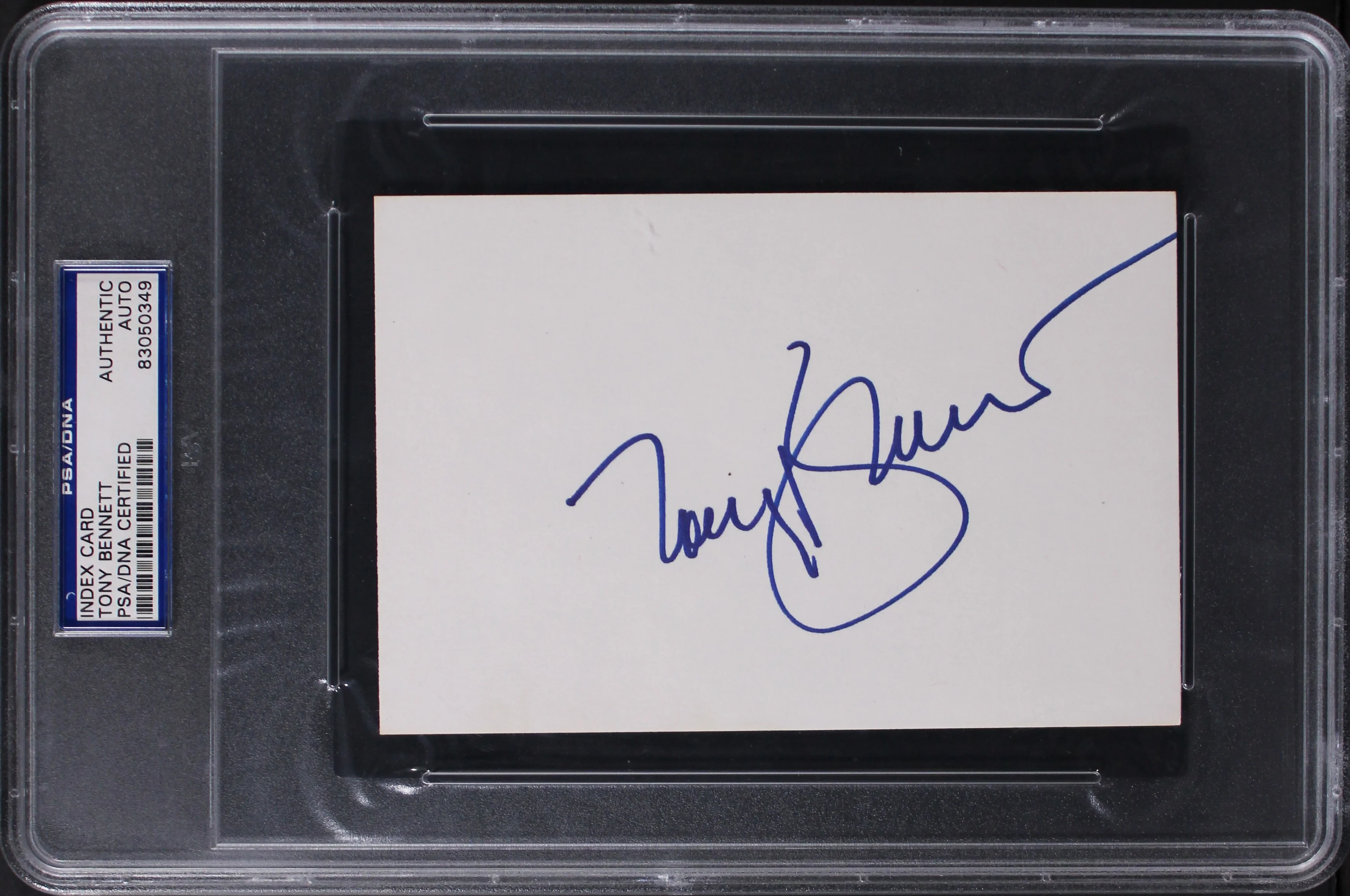 Tony Bennett I Left My Heart in San Francisco Signed 4x6 Index Card PSA Slab - Image 2