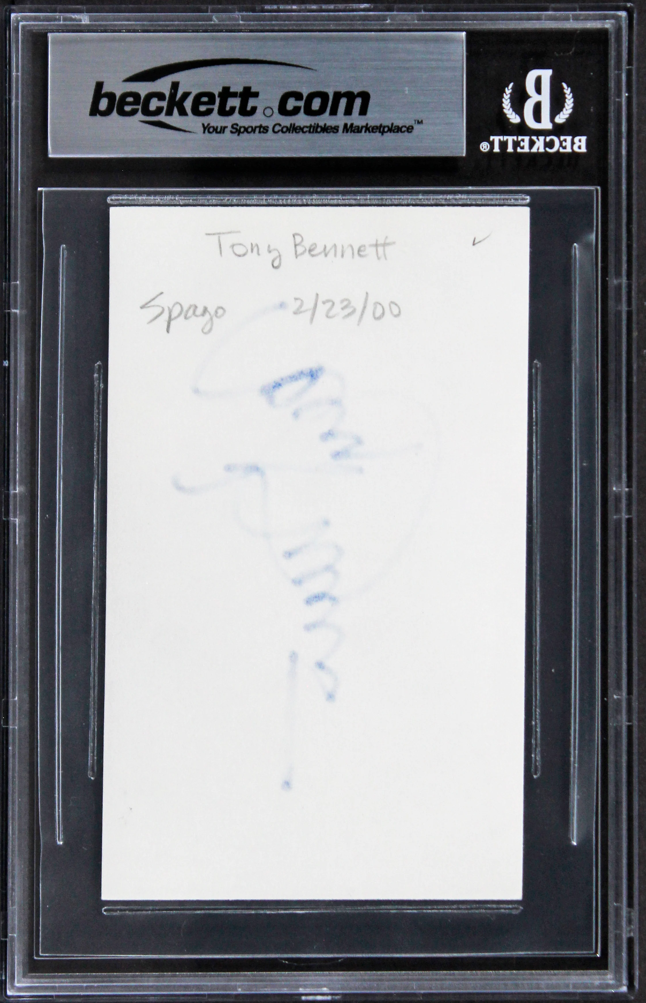 Tony Bennett Musician Authentic Signed 3x5 Index Card Autographed BAS Slabbed 1 - Image 3