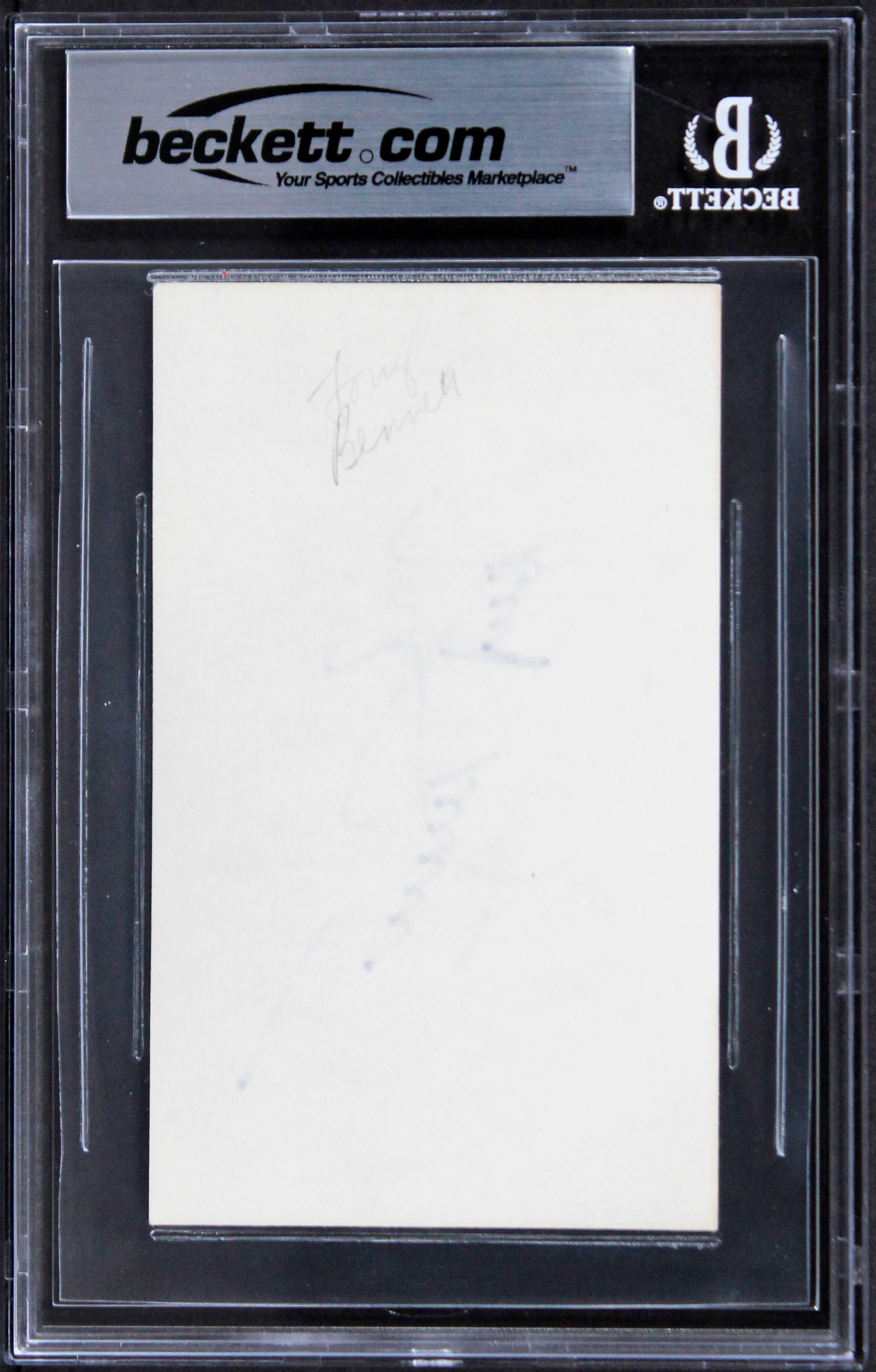 Tony Bennett Musician Authentic Signed 3x5 Index Card Autographed BAS Slabbed 2 - Image 3
