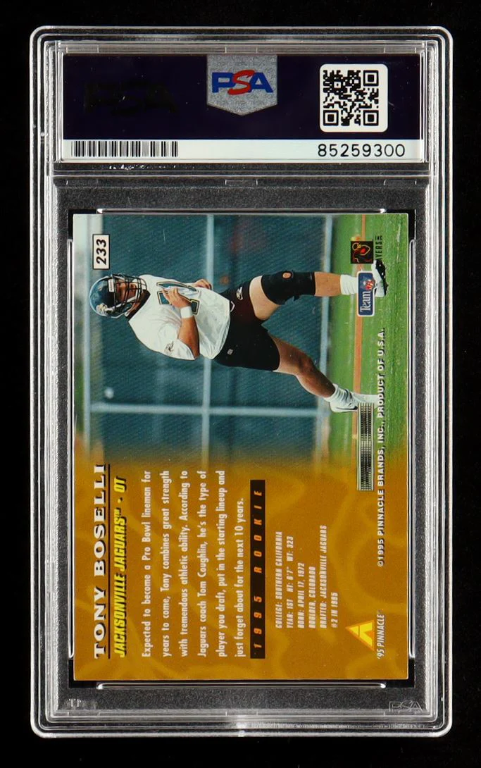Tony Boselli Signed 1995 Pinnacle #233 PSA/DNA Certified Authentic Auto - Image 2