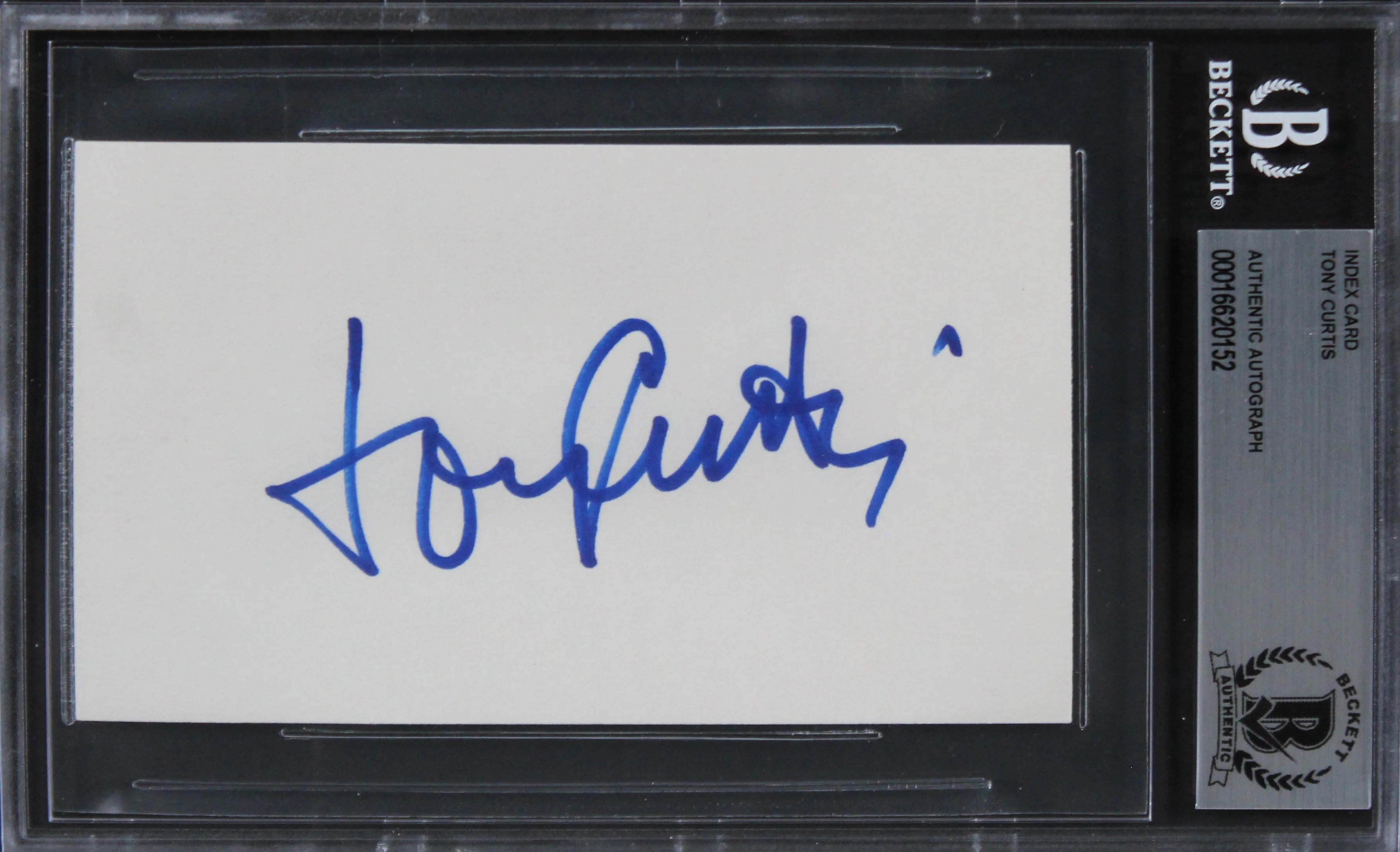 Tony Curtis Some Like It Hot Authentic Signed 3x5 Index Card BAS Slabbed - Image 2