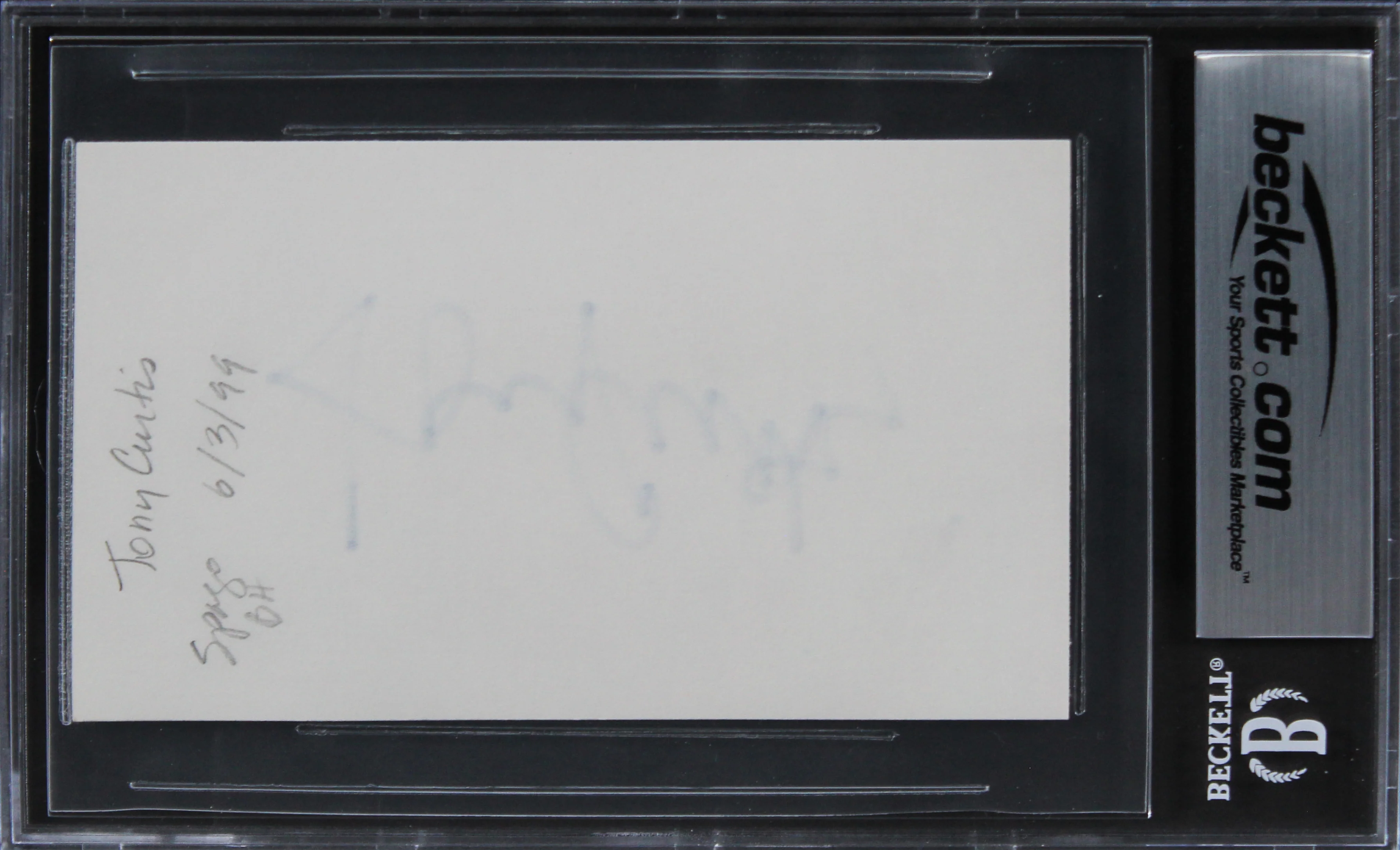 Tony Curtis Some Like It Hot Authentic Signed 3x5 Index Card BAS Slabbed - Image 3