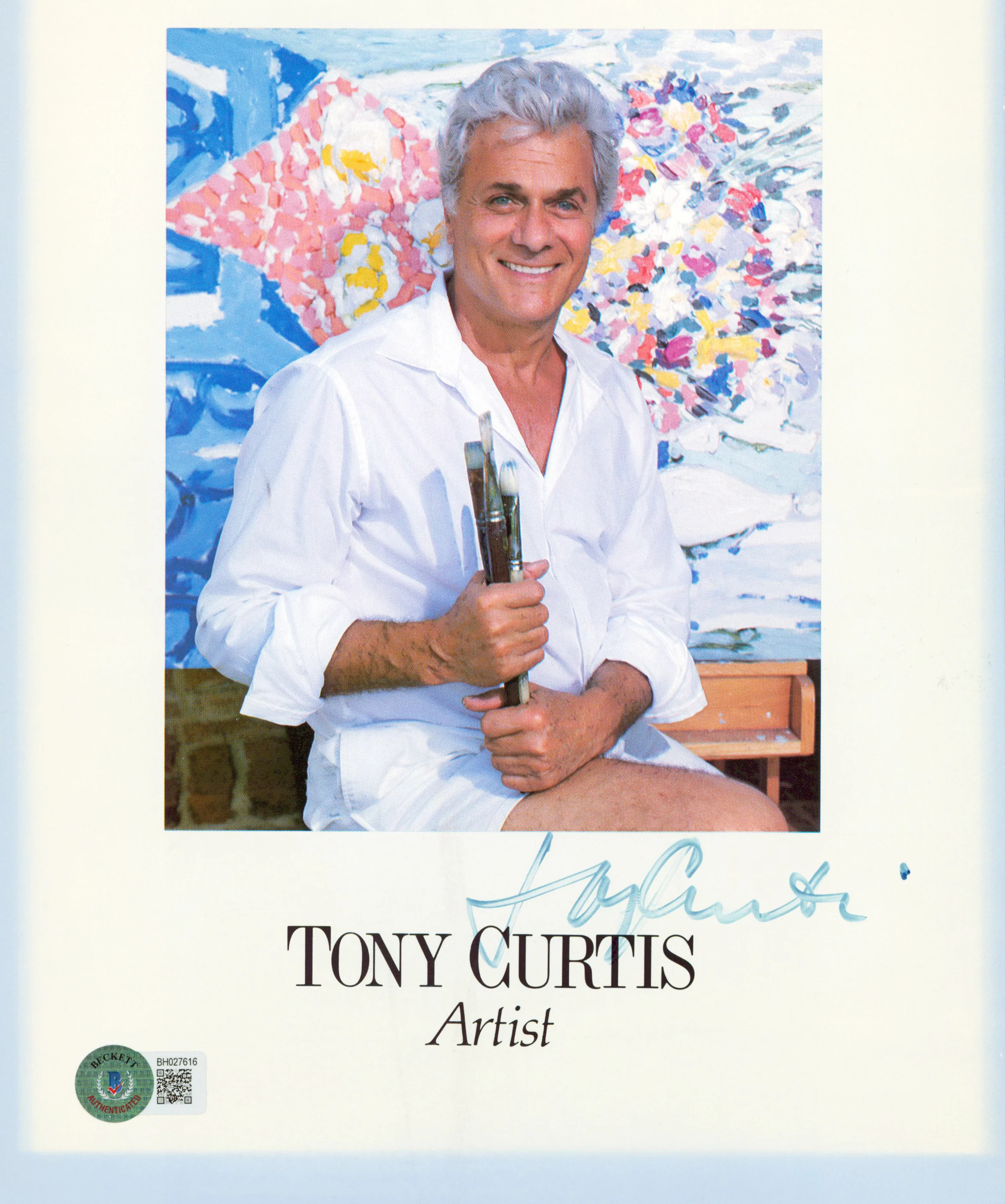 Tony Curtis Some Like It Hot Authentic Signed 8x10 Magazine Page BAS #BH027616