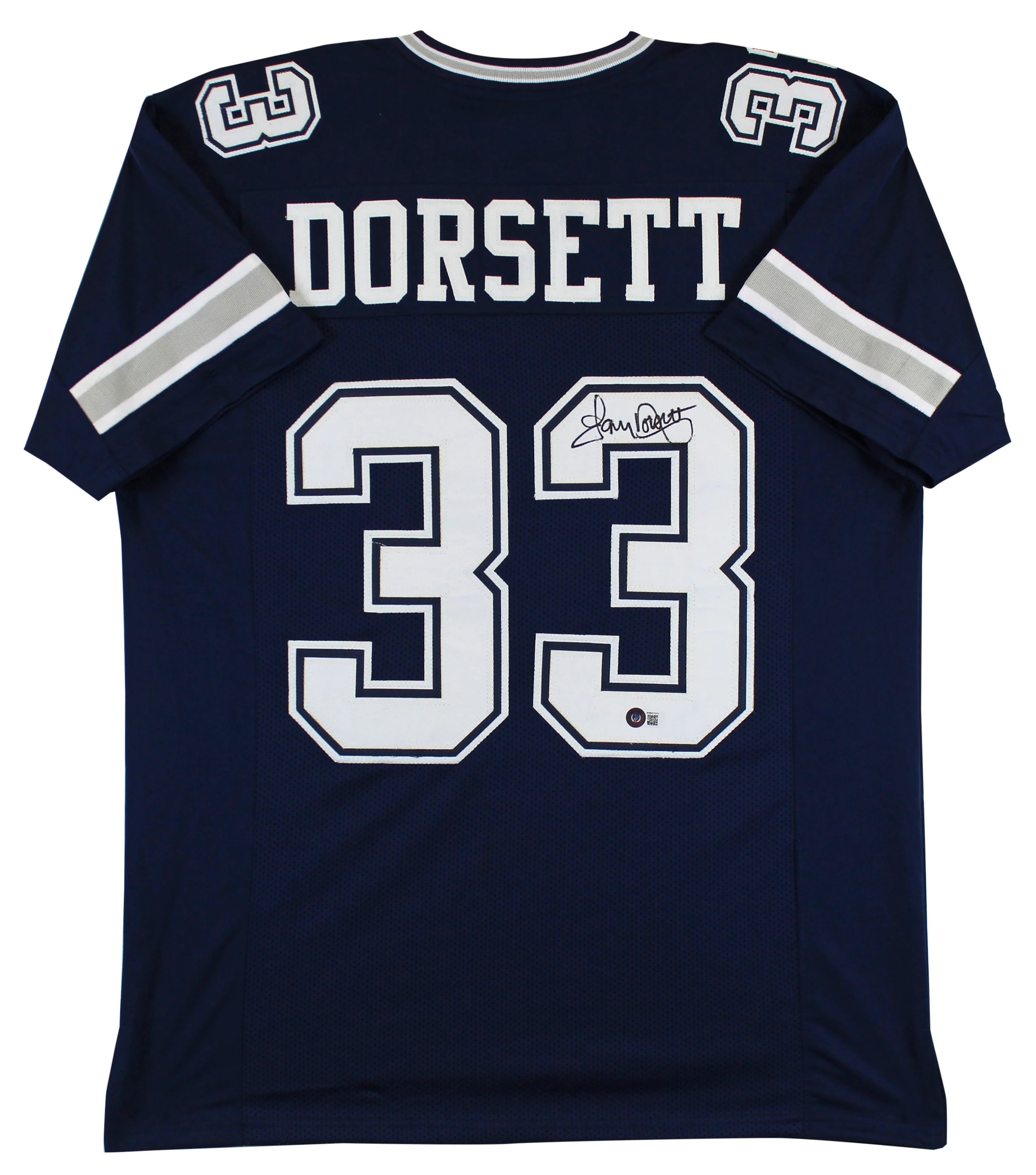 Tony Dorsett Authentic Signed Navy Blue Pro Style Jersey BAS Witnessed - Image 2